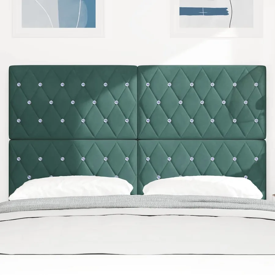 Tête de lit Vert foncé 144 cm Velours - 3