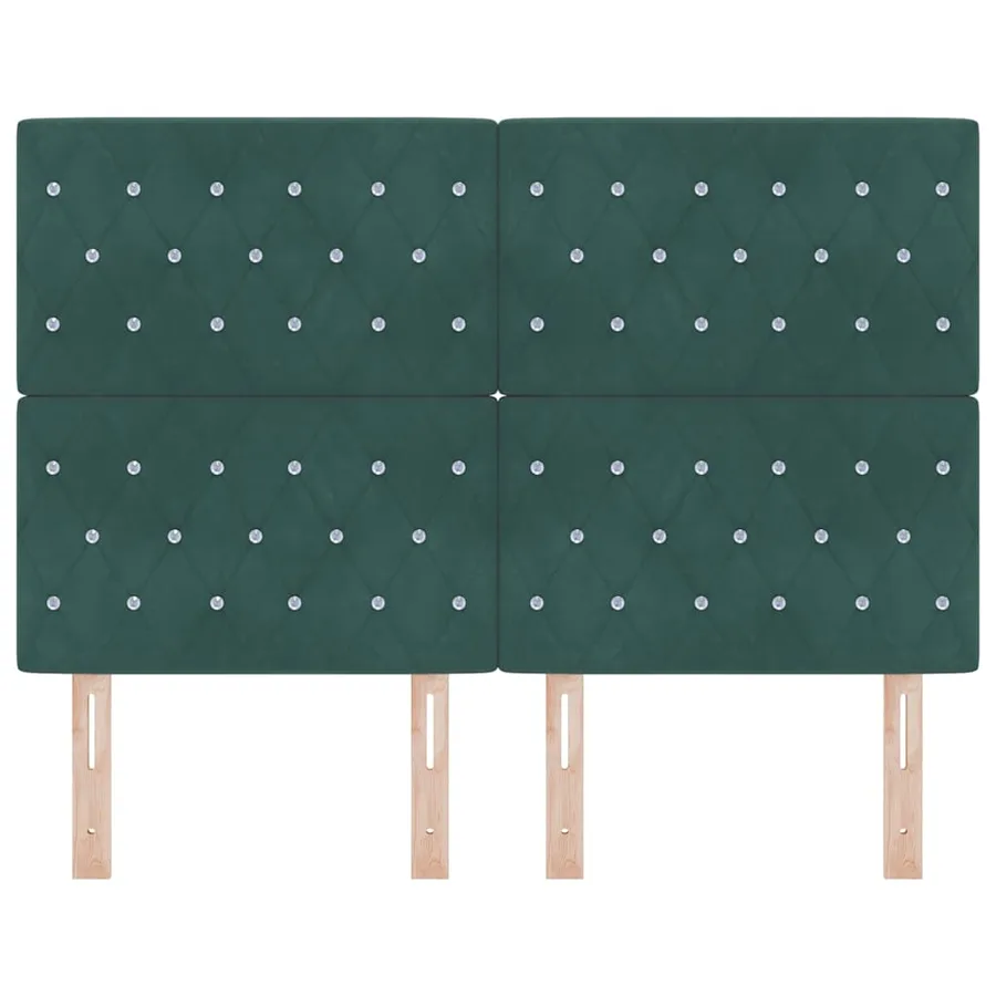 Tête de lit Vert foncé 144 cm Velours - 4