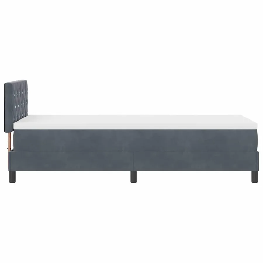 Lit à ressort LED avec matelas Gris foncé 80 x 200 cm Velours - 9
