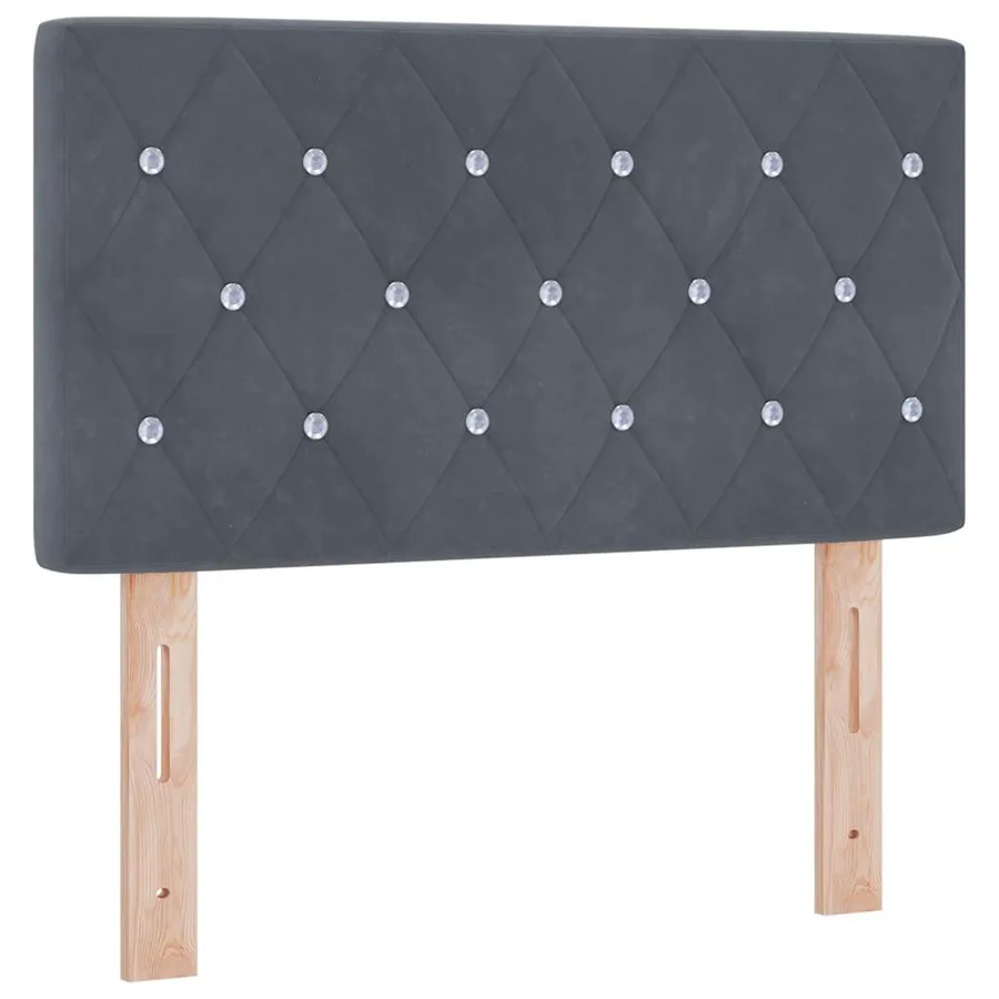 Lit à ressorts avec matelas Gris foncé 80 x 200 cm Velours - 6