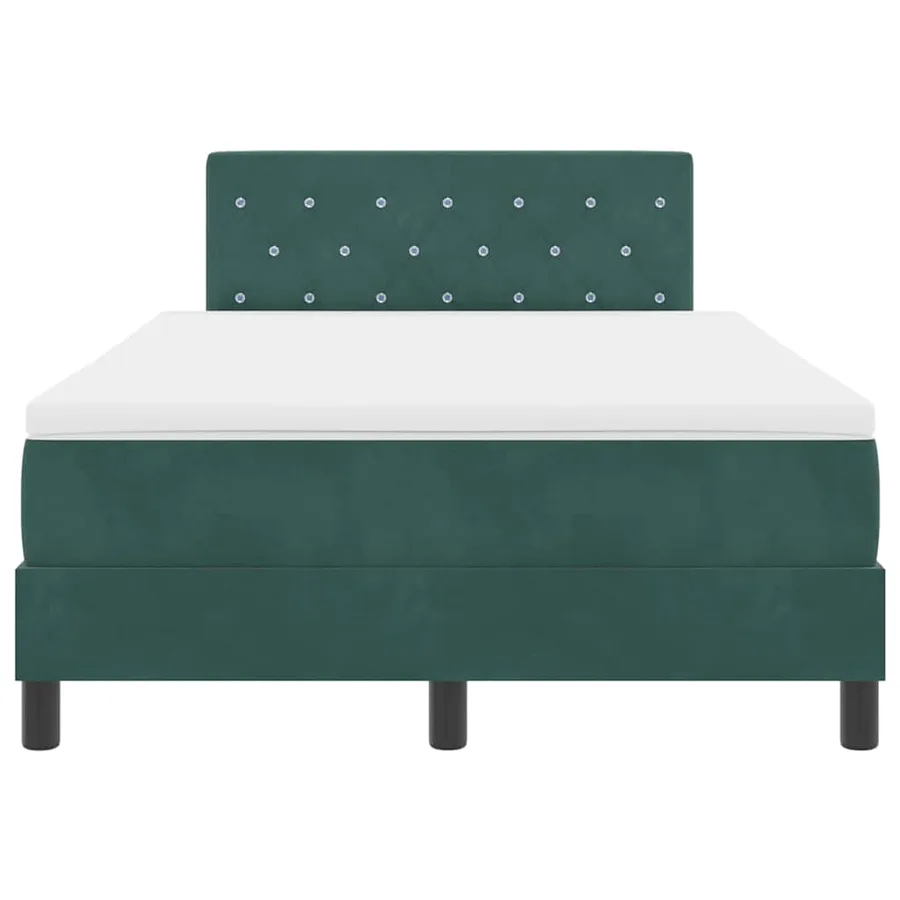 Lit à ressorts avec matelas Vert foncé 120 x 190 cm Velours - 7