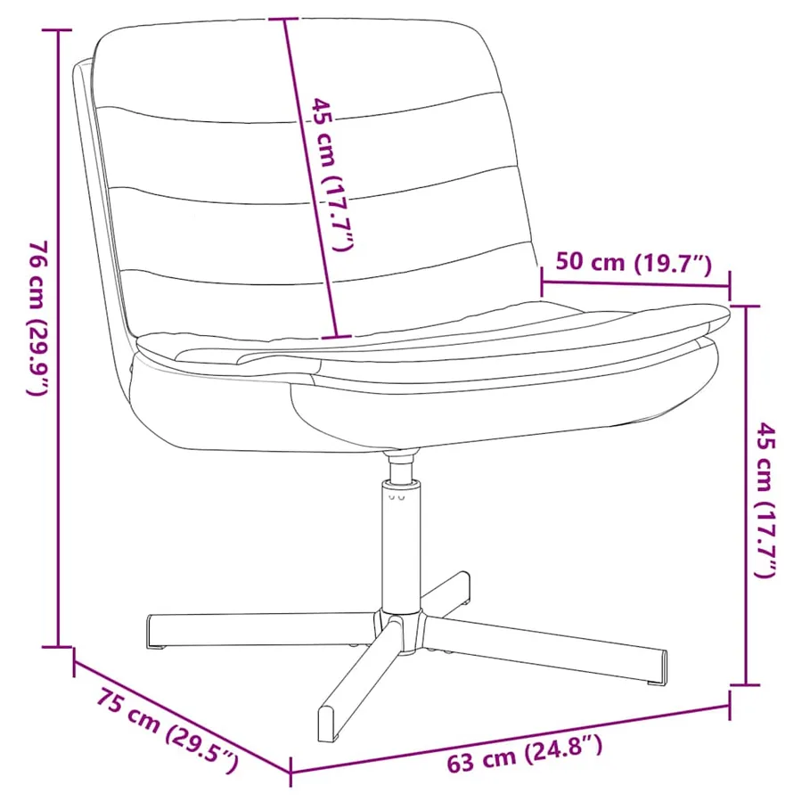 Chaise pivotante Taupe 63 x 75 x 76 cm tissu - 11