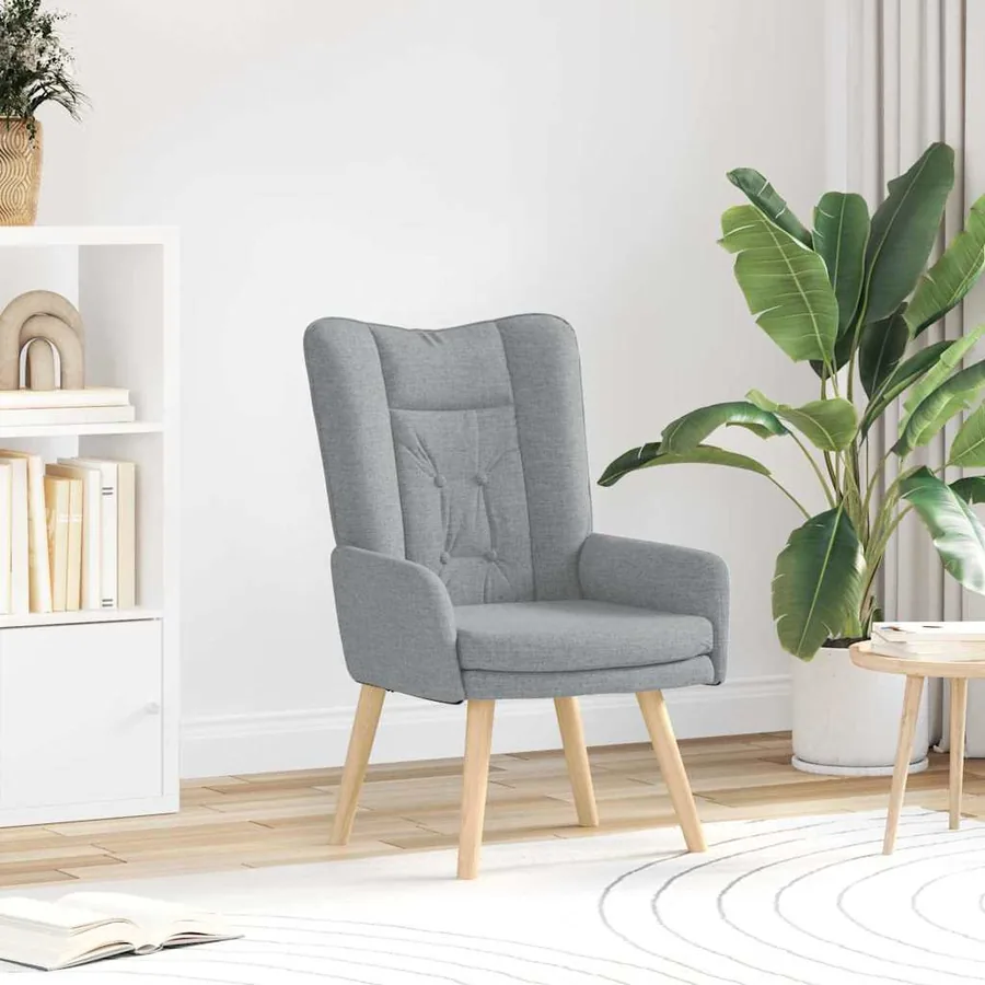 fauteuil Gris clair 63 x 67 x 94 cm Tissu et contreplaqué