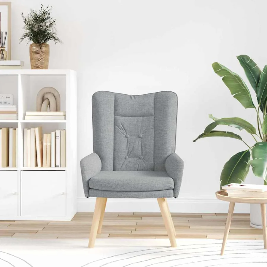 fauteuil Gris clair 63 x 67 x 94 cm Tissu et contreplaqué - 3