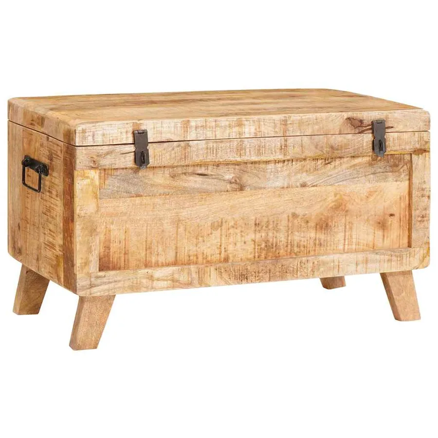 Boîte de rangement 70 x 35 x 40 cm bois de manguier massif - 2