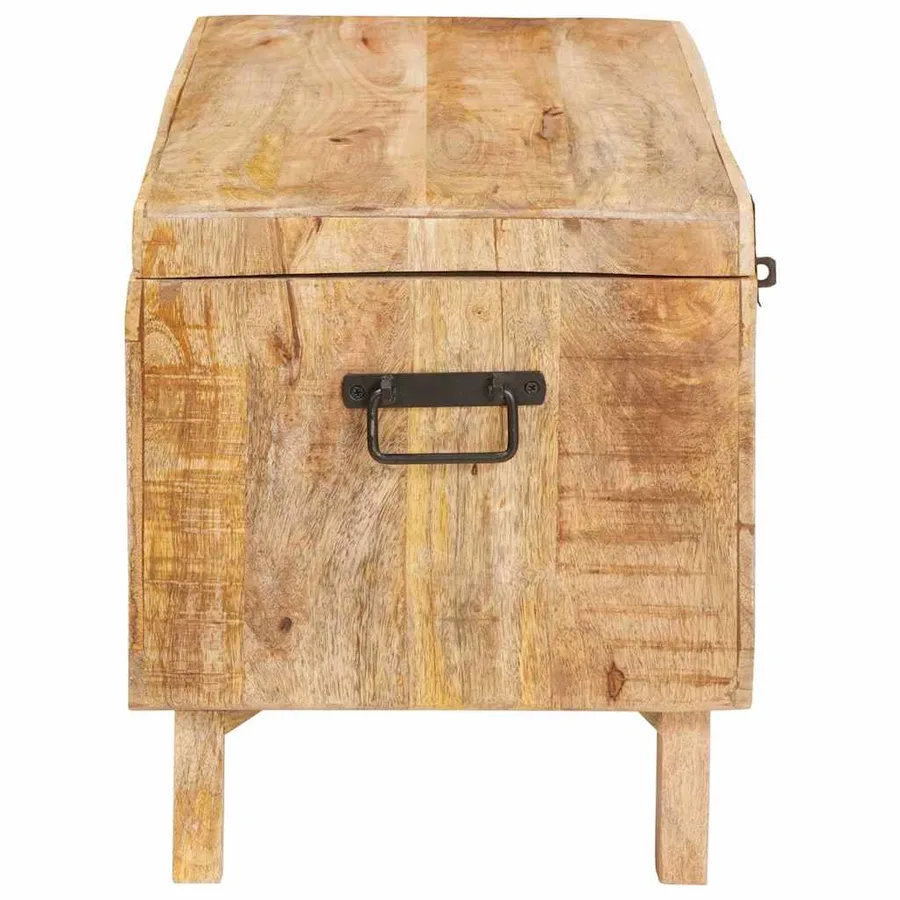 Boîte de rangement 70 x 35 x 40 cm bois de manguier massif - 6