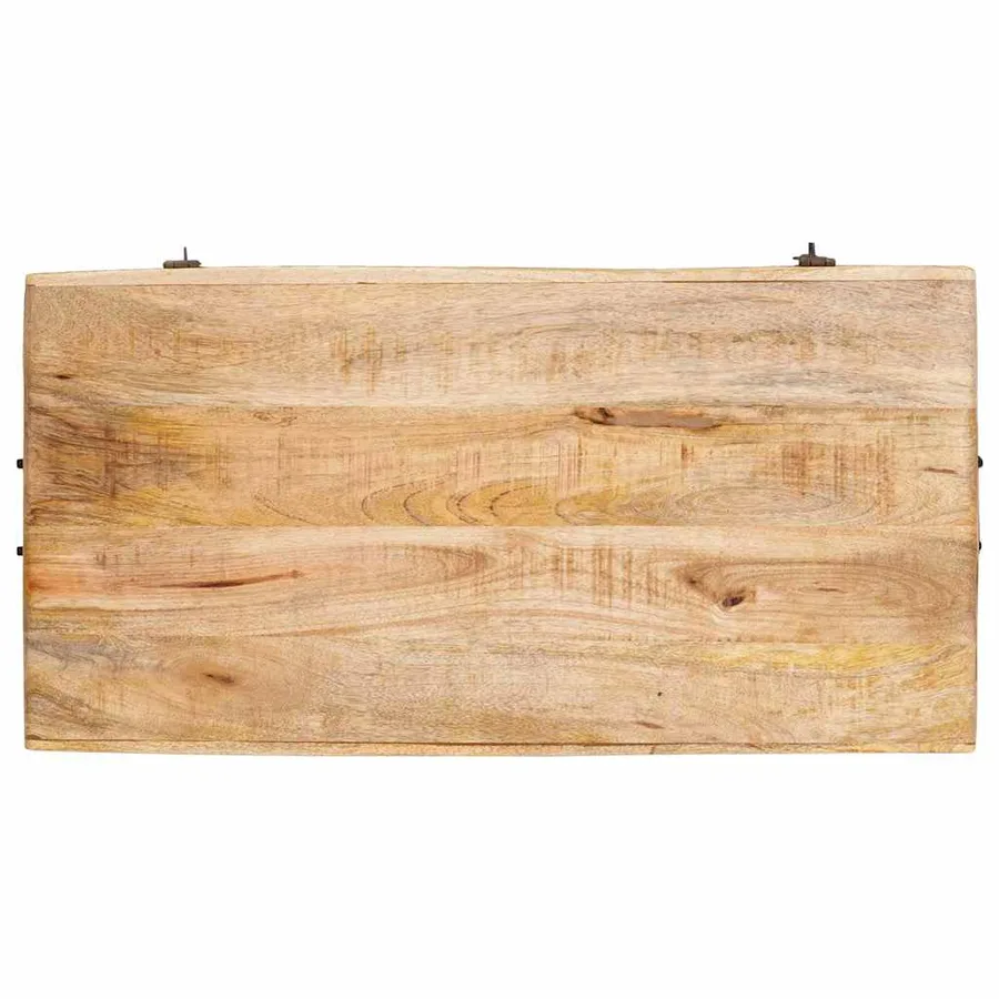 Boîte de rangement 70 x 35 x 40 cm bois de manguier massif - 8