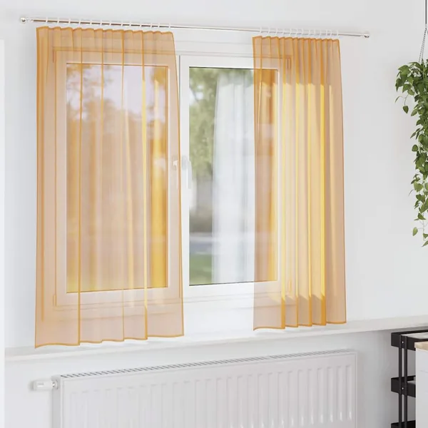 Rideaux en voile à œillets 2 pcs orange