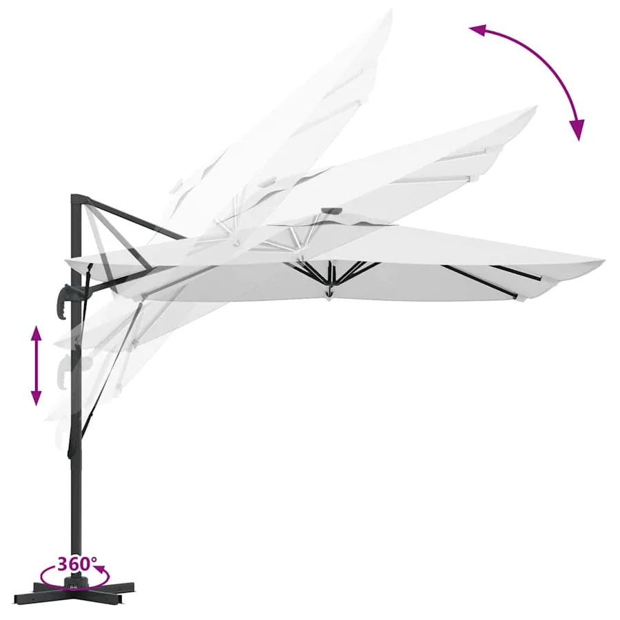 Parasol Sable 286 x 284 x 270 cm Aluminium et polyester - 13