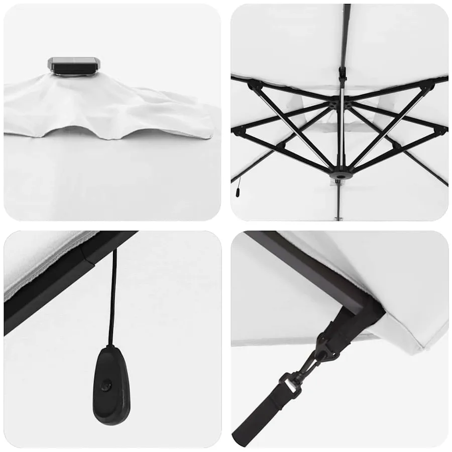 Parasol Sable 286 x 284 x 270 cm Aluminium et polyester - 9