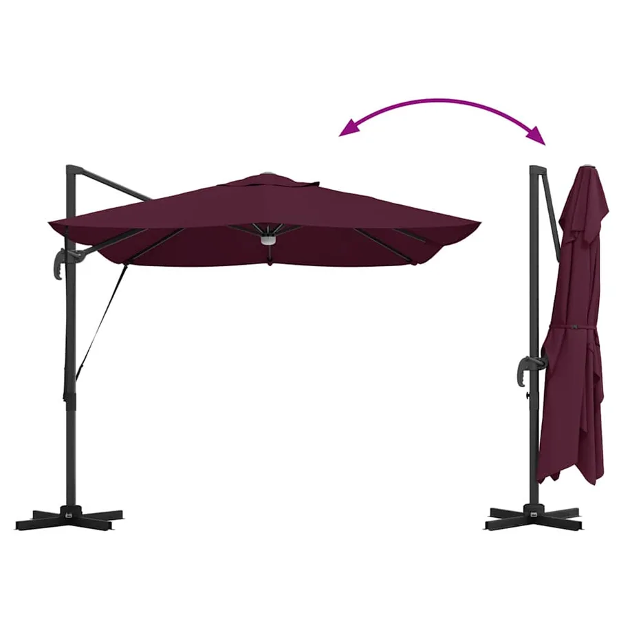 Parasol Bordeaux 351 x 250 x 253 cm Polyester et Aluminium - 14