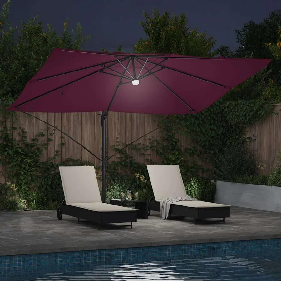 Parasol Bordeaux 351 x 250 x 253 cm Polyester et Aluminium - 4