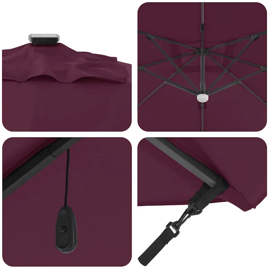 Parasol Bordeaux 351 x 250 x 253 cm Polyester et Aluminium - 9