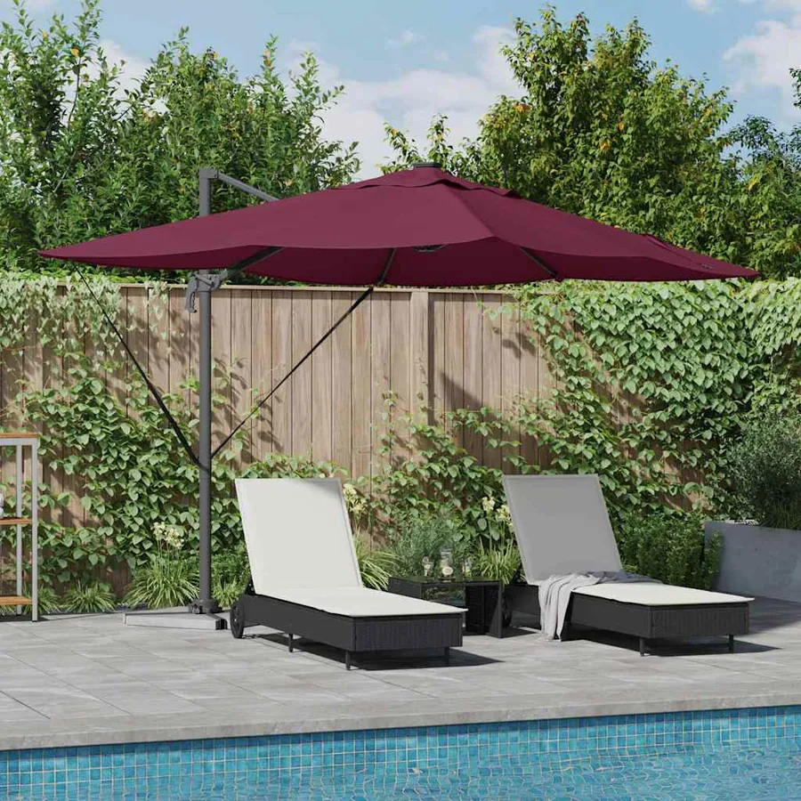 Parasol Bordeaux 352 x 251 x 265 cm Polyester et Aluminium