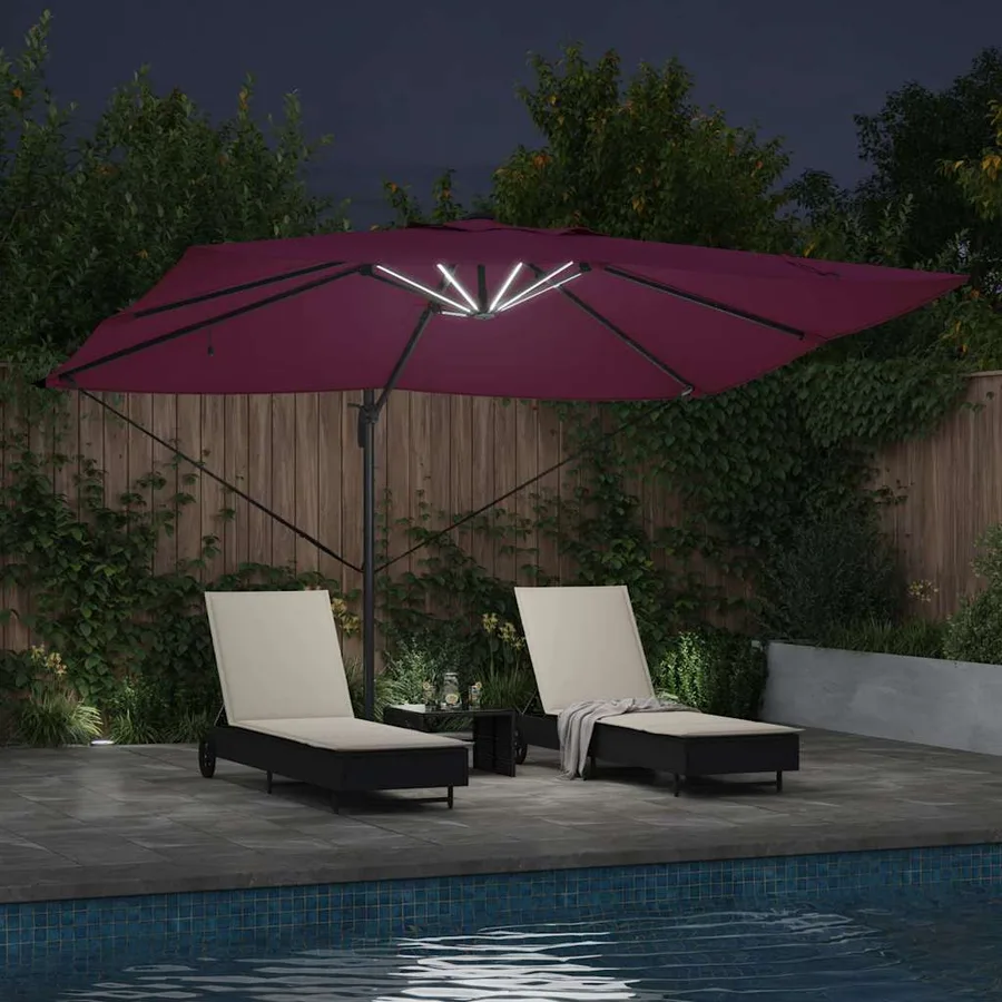 Parasol Bordeaux 352 x 251 x 265 cm Polyester et Aluminium - 4