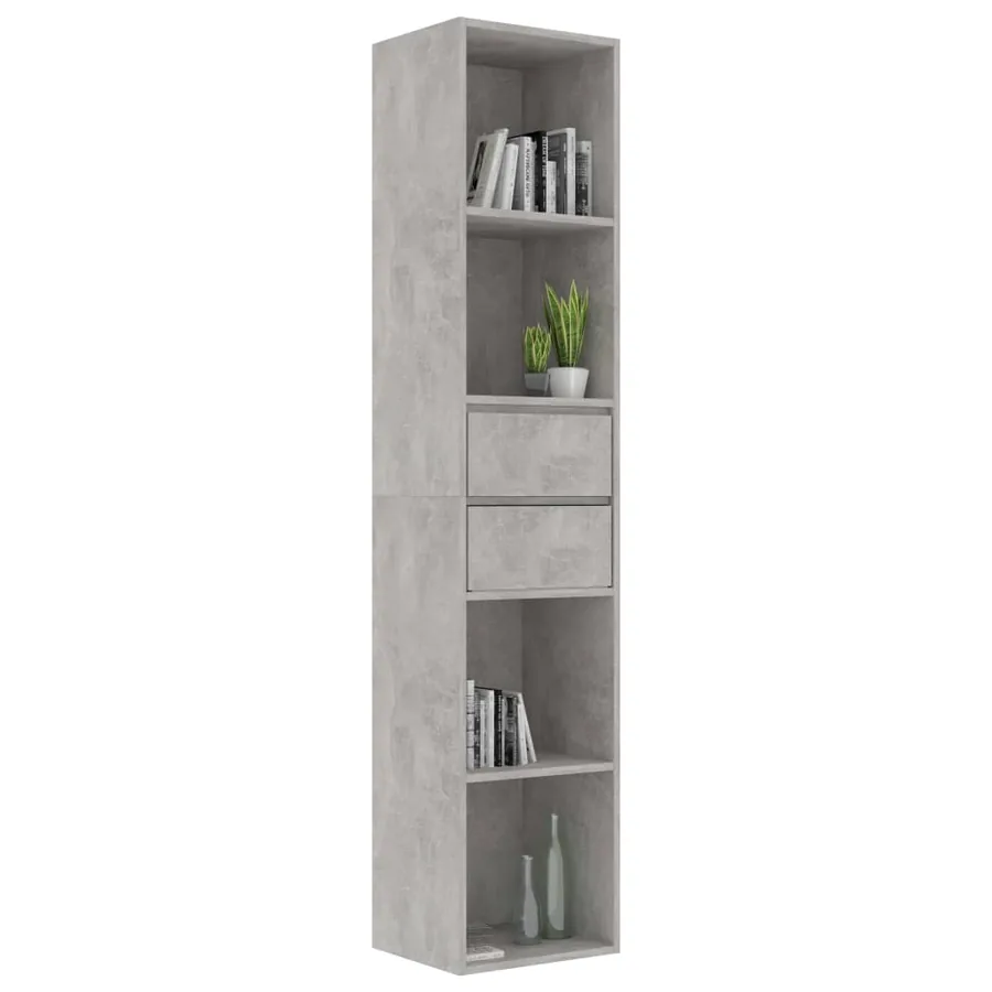 Bibliothèque Gris béton 36x30x171 cm Bois d'ingénierie - 3