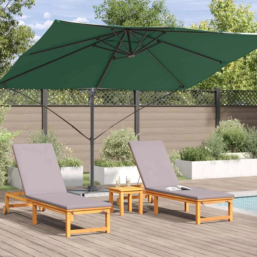 Parasol Vert 351 x 250 x 260 cm Polyester et Aluminium - 4