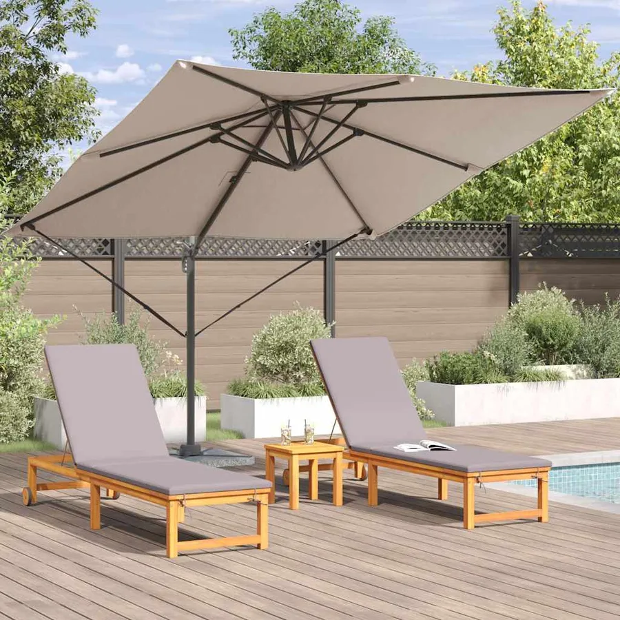 Parasol Roma Taupe 286 x 284 x 265 cm Aluminium et polyester - 4