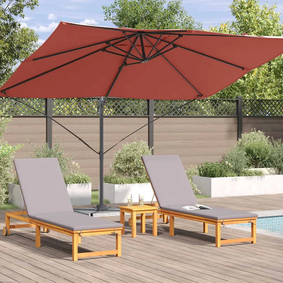 Parasol Terre cuite 351 x 250 x 260 cm Polyester et Aluminium - 4