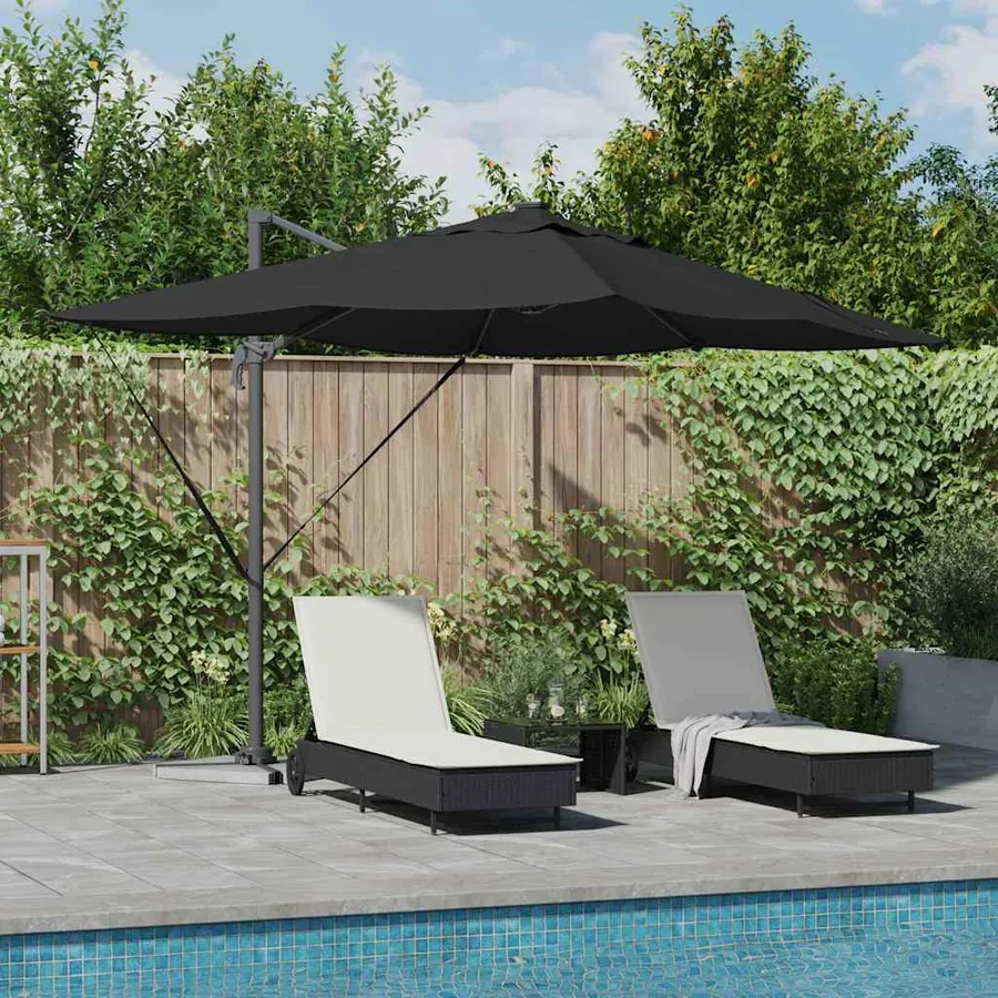 Parasol Noir 352 x 251 x 265 cm Polyester et Aluminium