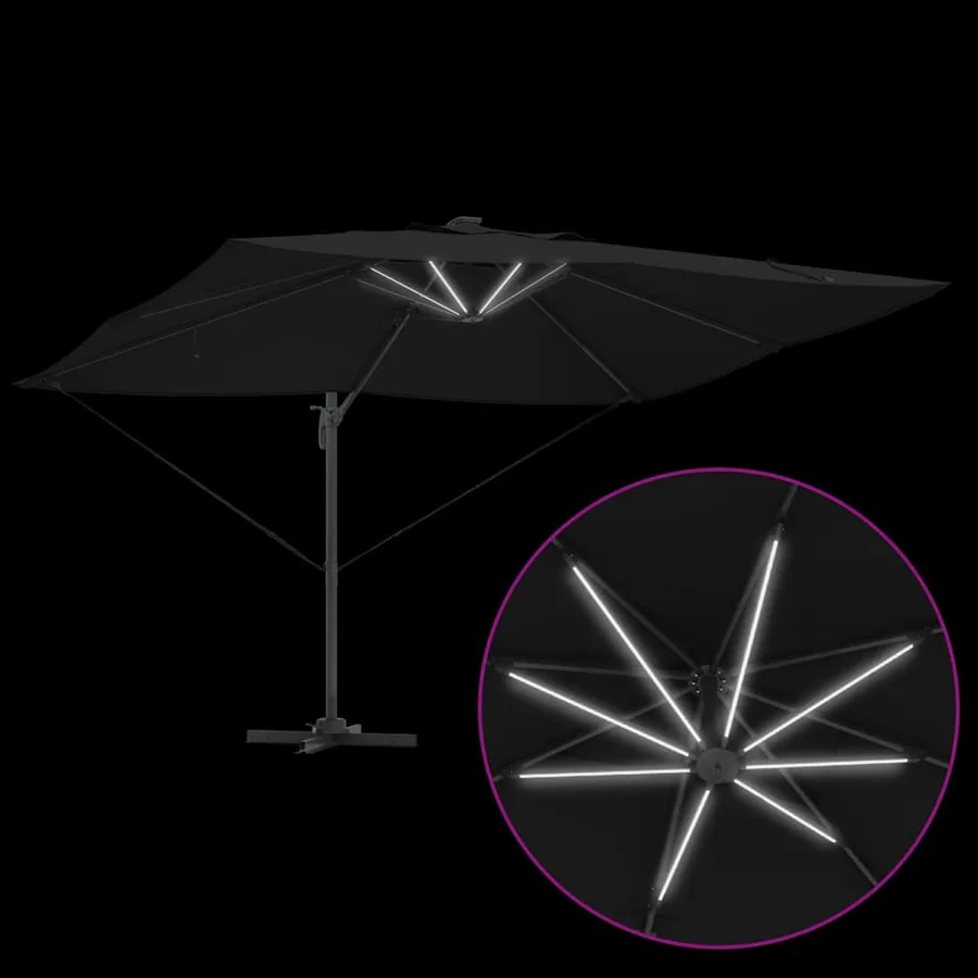 Parasol Noir 352 x 251 x 265 cm Polyester et Aluminium - 11