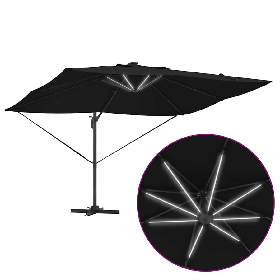 Parasol Noir 352 x 251 x 265 cm Polyester et Aluminium - 12
