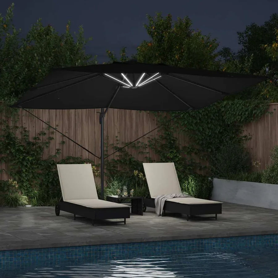 Parasol Noir 352 x 251 x 265 cm Polyester et Aluminium - 4