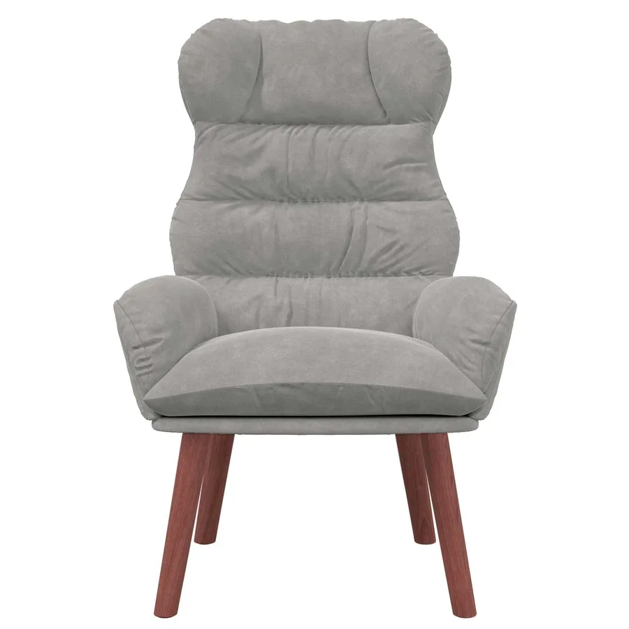 fauteuil Gris clair 69 x 74 x 93 cm Velours - 4