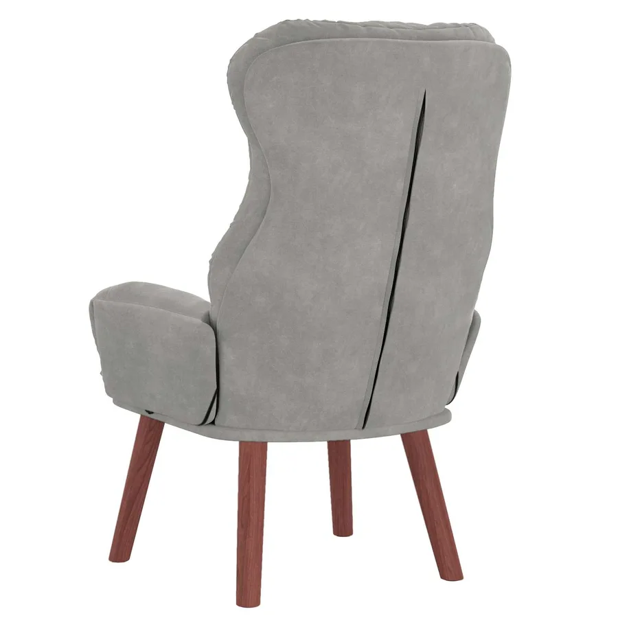 fauteuil Gris clair 69 x 74 x 93 cm Velours - 6