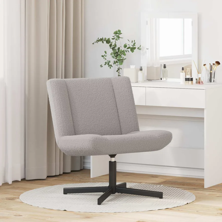 Chaise pivotante Gris clair 63 x 75 x 76 cm Peau de mouton