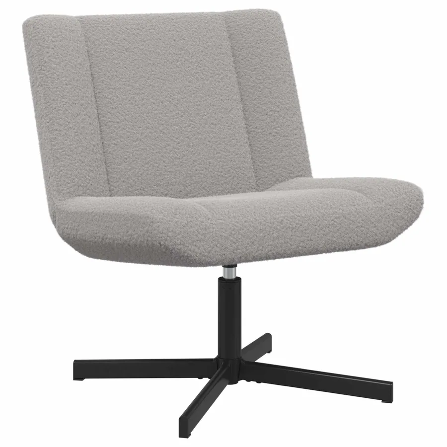 Chaise pivotante Gris clair 63 x 75 x 76 cm Peau de mouton - 2