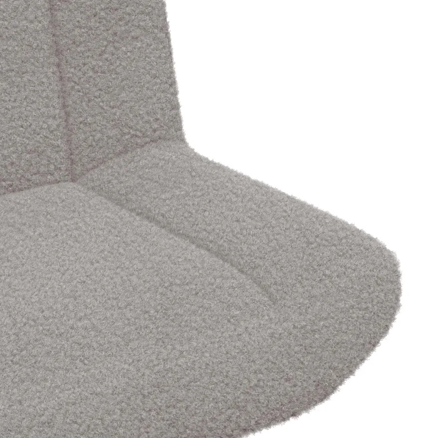 Chaise pivotante Gris clair 63 x 75 x 76 cm Peau de mouton - 6