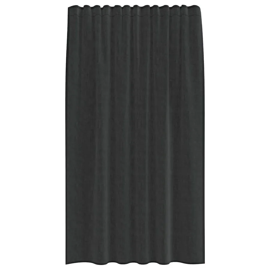 Rideaux en voile avec passe-tringles 2 pcs noir - 4