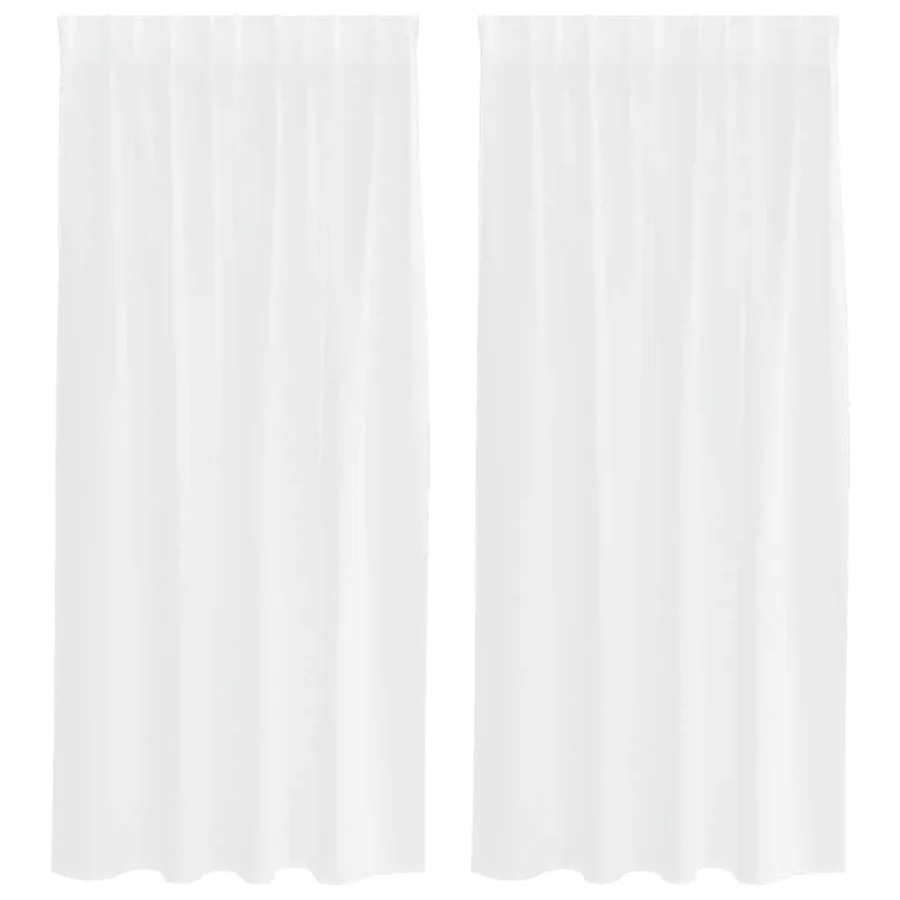 Rideau en Voile 2 pcs Blanc 175 x 140 cm Polyester - 2