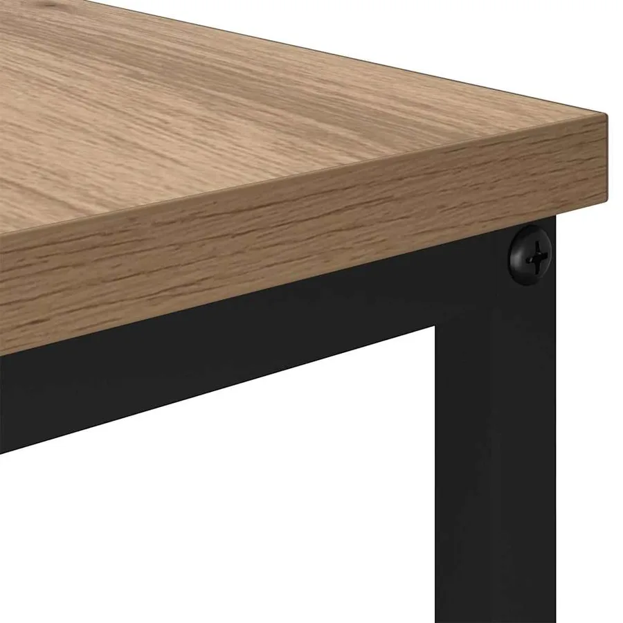 Table basse chêne artisanal 100 x 51 x 45 cm Bois d'ingénierie - 9