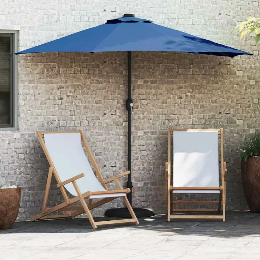 Parasol de jardin 294 x 150 x 224 cm Polyester et Acier Azur