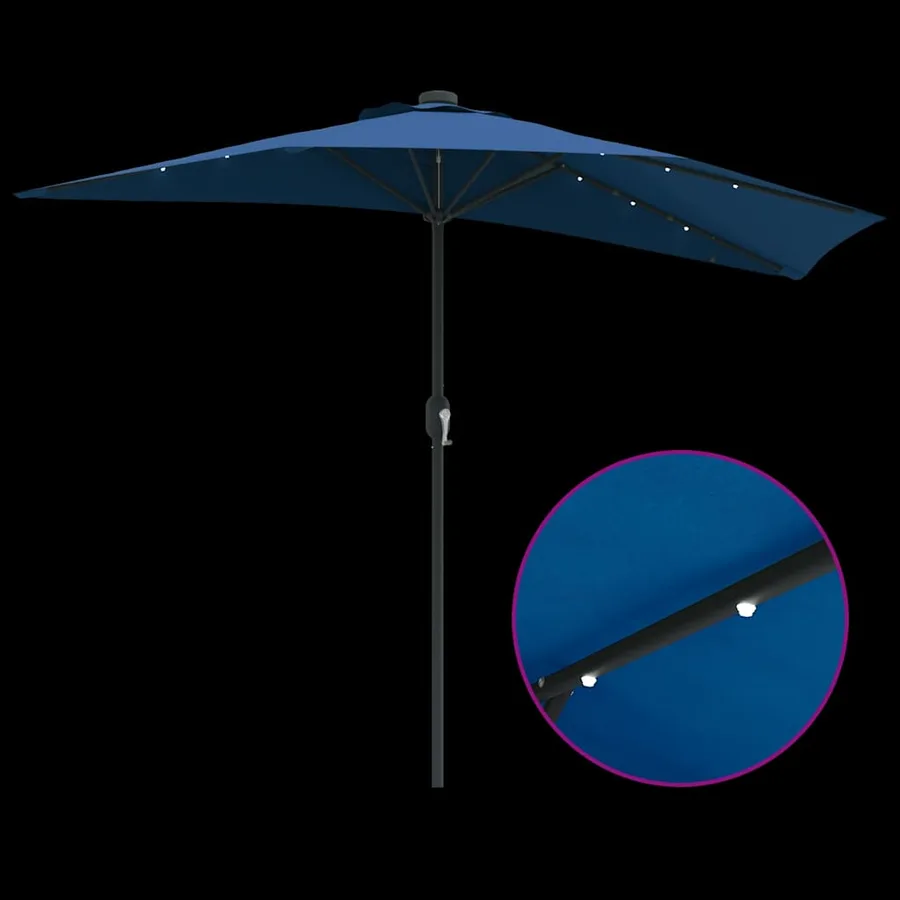 Parasol de jardin 294 x 150 x 224 cm Polyester et Acier Azur - 8