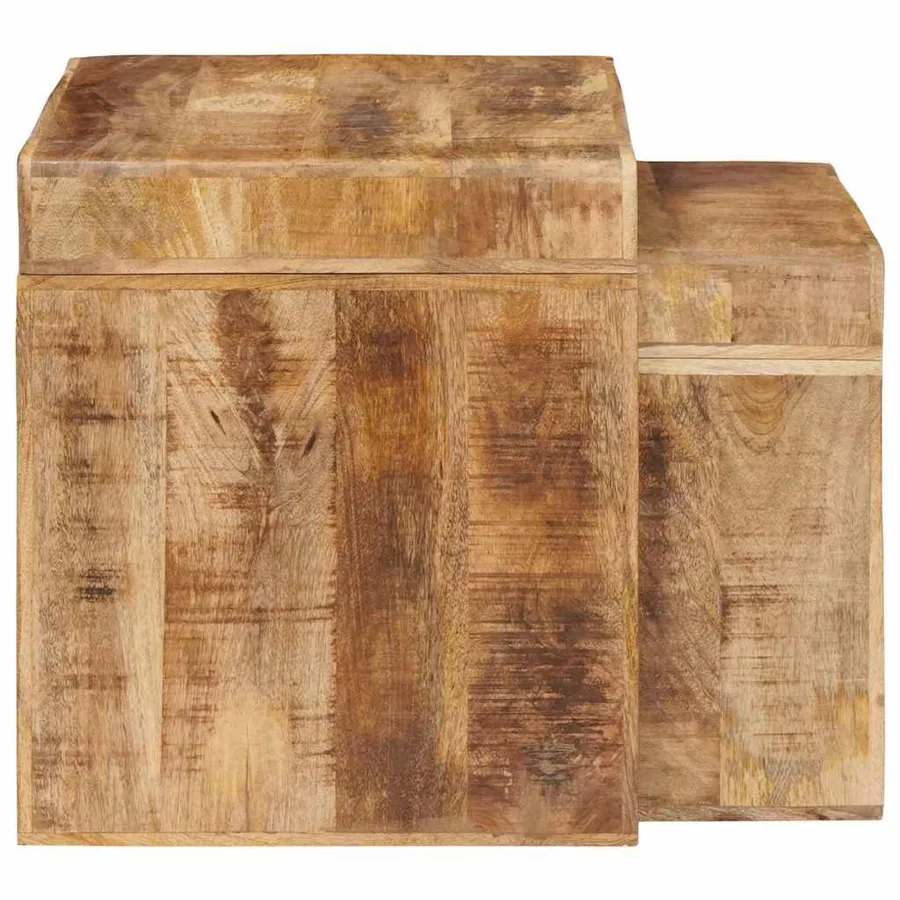 Tables gigognes 2 pcs Marron Bois de mangue massif - 5