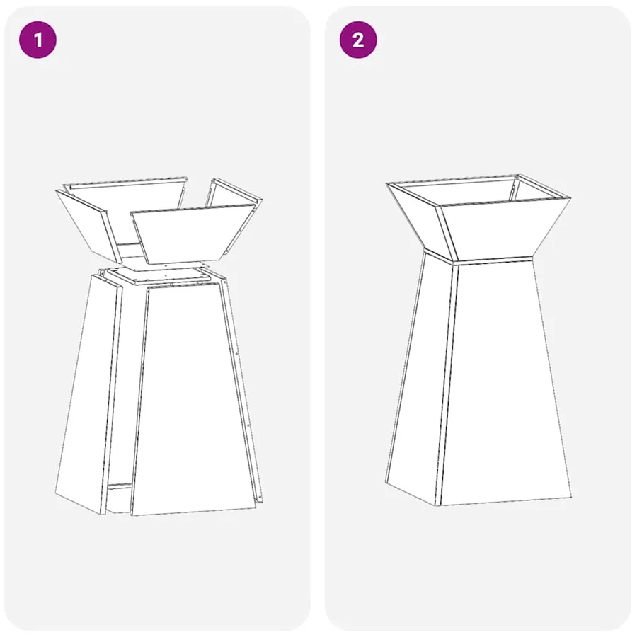 Jardinière à pilier 2 pc Rouillé 35 x 35 x 73 cm - 13