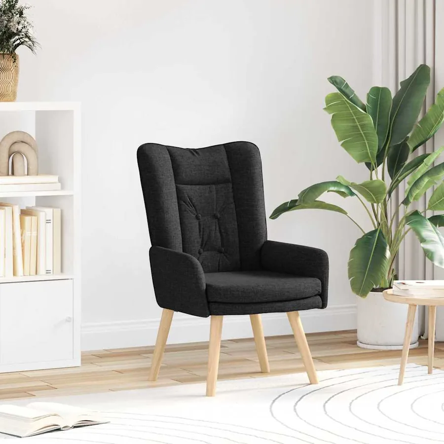 fauteuil Noir 63 x 67 x 94 cm Tissu et contreplaqué