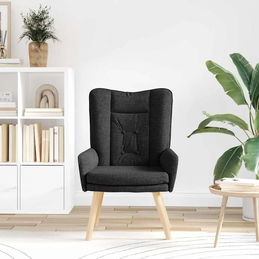 fauteuil Noir 63 x 67 x 94 cm Tissu et contreplaqué - 3