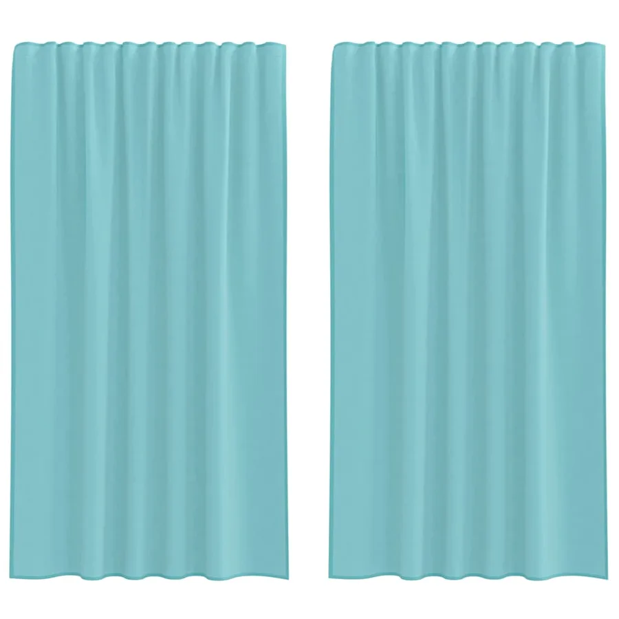 Rideaux en voile avec passe-tringles 2 pcs turquoise - 2