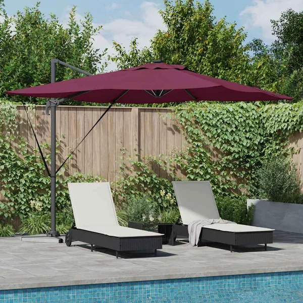 Parasol Bordeaux 286 x 284 x 270 cm Aluminium et polyester