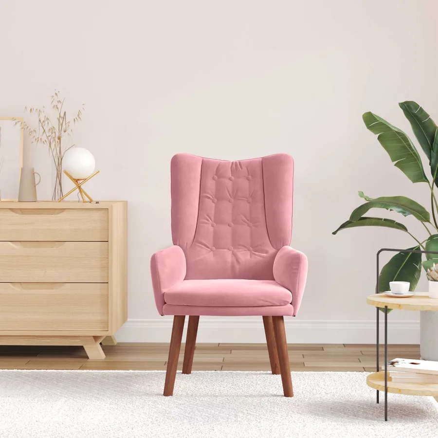 fauteuil Rose 63 x 67 x 94 cm Velours - 3