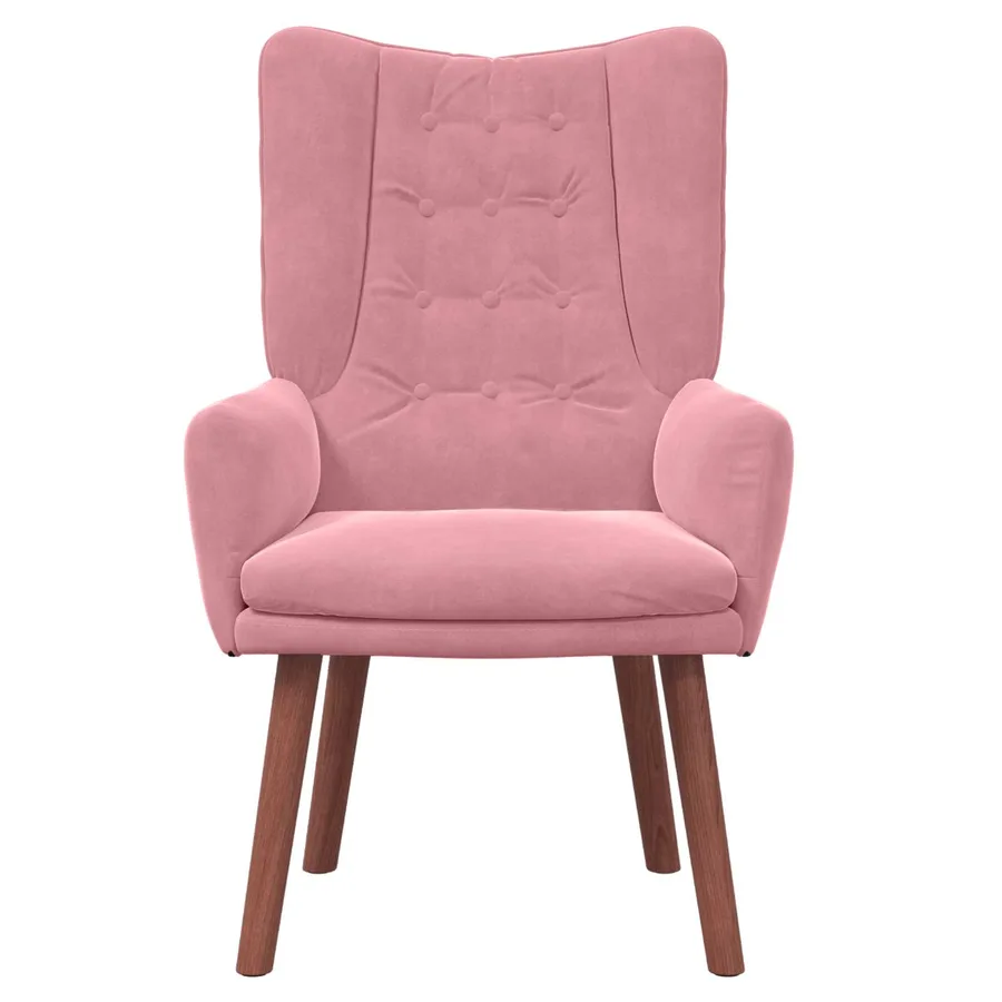 fauteuil Rose 63 x 67 x 94 cm Velours - 4