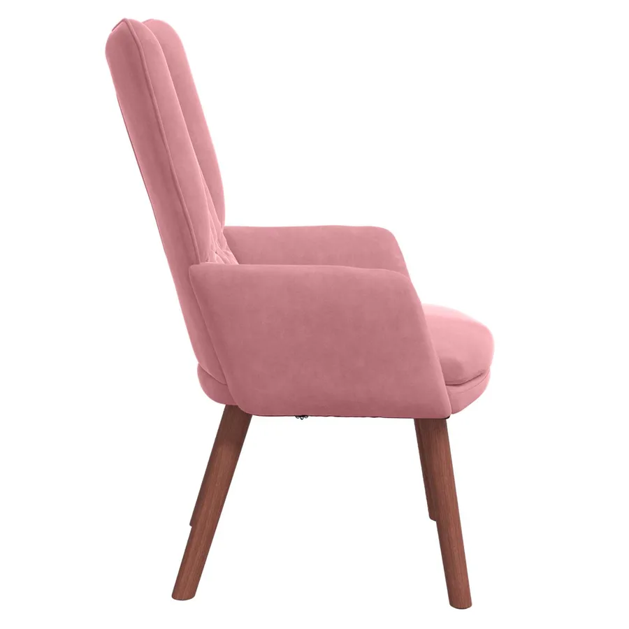 fauteuil Rose 63 x 67 x 94 cm Velours - 5