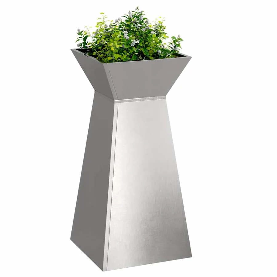 Jardinière à pilier 2 pc Argent 35 x 35 x 73 cm - 3