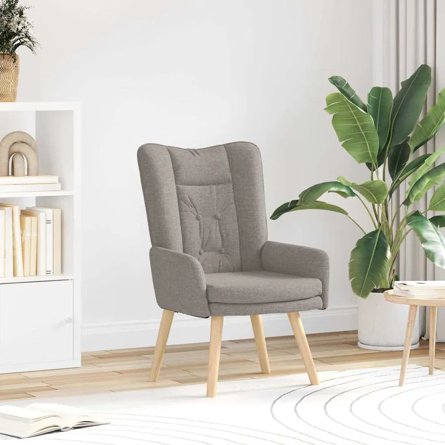 fauteuil Taupe 63 x 67 x 94 cm Tissu et contreplaqué
