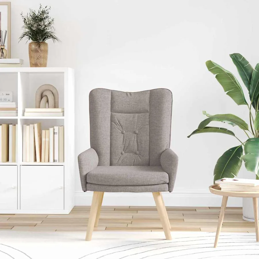 fauteuil Taupe 63 x 67 x 94 cm Tissu et contreplaqué - 3