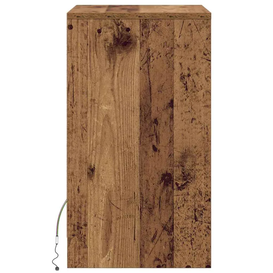 Armoire de chevet LED 2 pcs Bois ancien 38 x 34 x 61 cm - 7